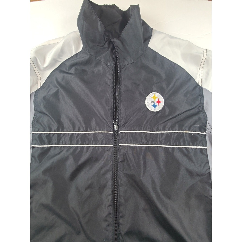 Dunbrooke Pittsburgh Steelers Mens Large Windbreaker Jacket Black Football NFL